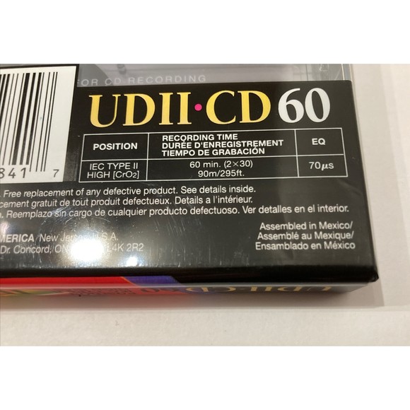 NEW & SEALED 2 MAXELL UD II CD 60 MIN HIGH BIAS CrO2 Audio Cassette Tapes Chrome - Picture 4 of 12